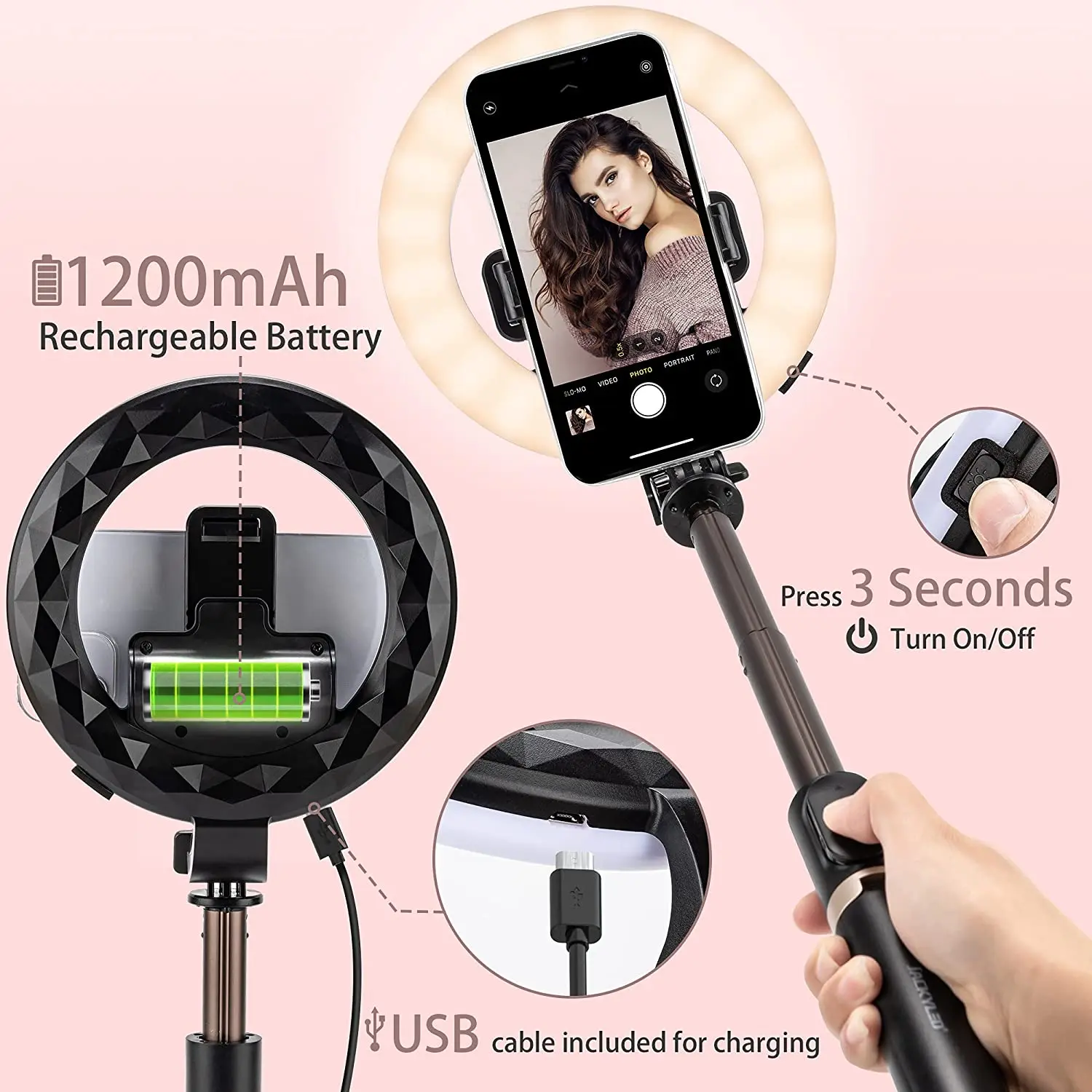 China Wholesale Vertical Ring Light Flexible Live With Tripod Portable LED Video Light