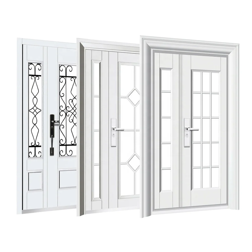 Hottest Sale North America White Color Sunshine Proof Popular Best Quality Galvanize Tempered Glass Door