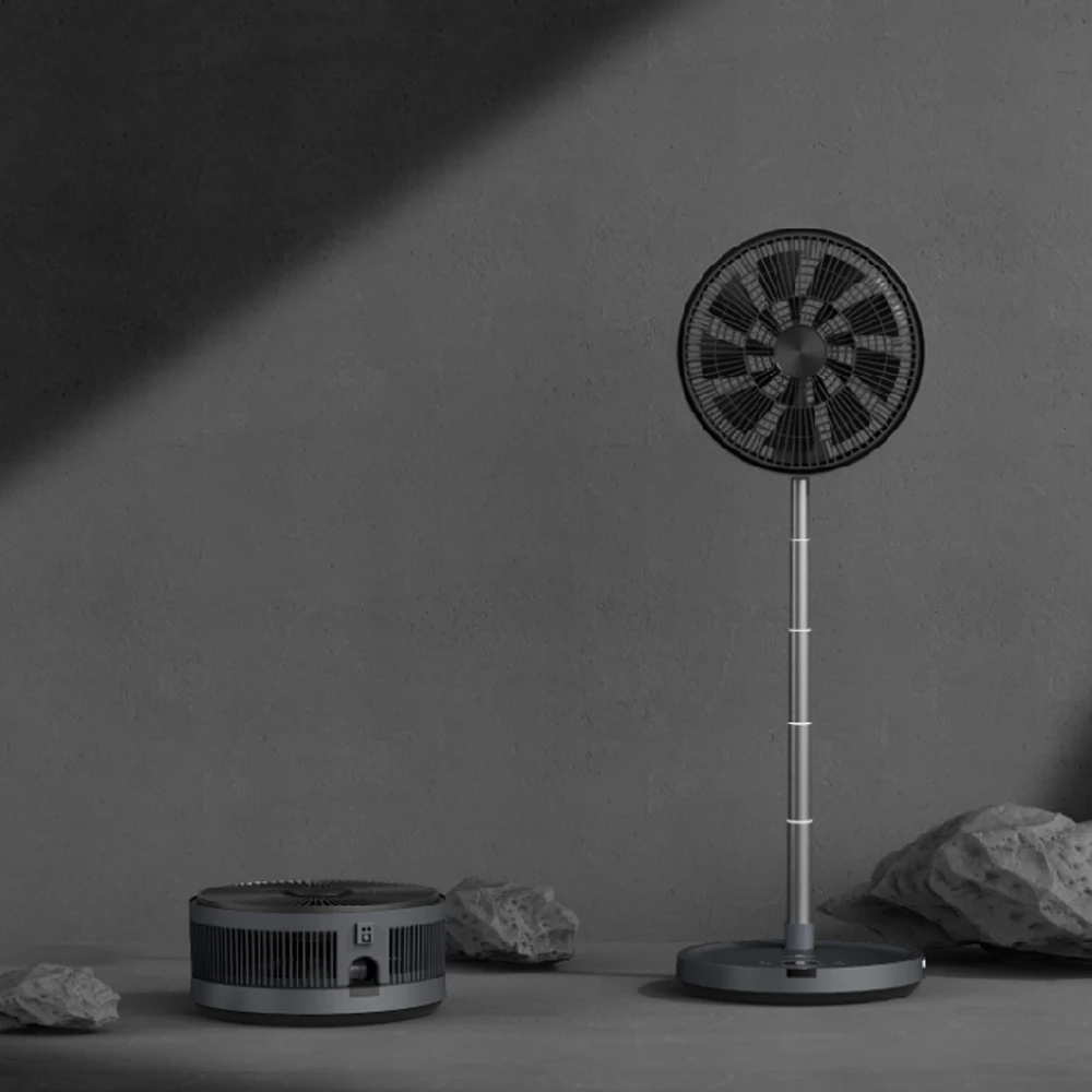 smart frog  wholesale hidden handle portable remote foldable floor fans