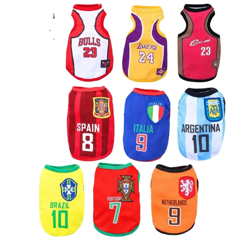 Hot Selling Soft Cute Sport Pattern Animal Clothes Pet Clothes For Dogs and Cats