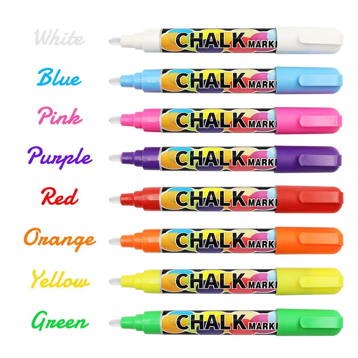 Erasable environmentally friendly liquid chalk 8-color set water-based marker pen fluorescent board special pen