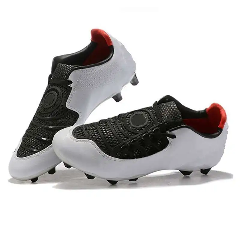 New Style Sport Professional Training Shoes Rubber White Black Turkey Football Shoes