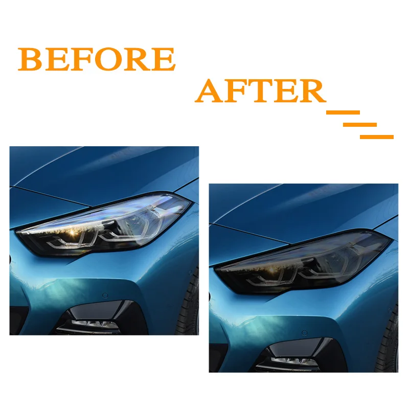 For BMW 2 Series F44 Gran Coupe M235i Car Headlight Tint Black Protective Film Protection Transparent TPU Sticker Accessories 2P