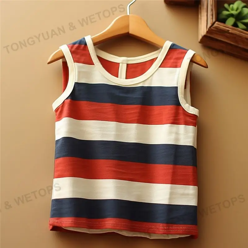Korean Summer New Loose Round Neck Striped T-Shirt Vest
