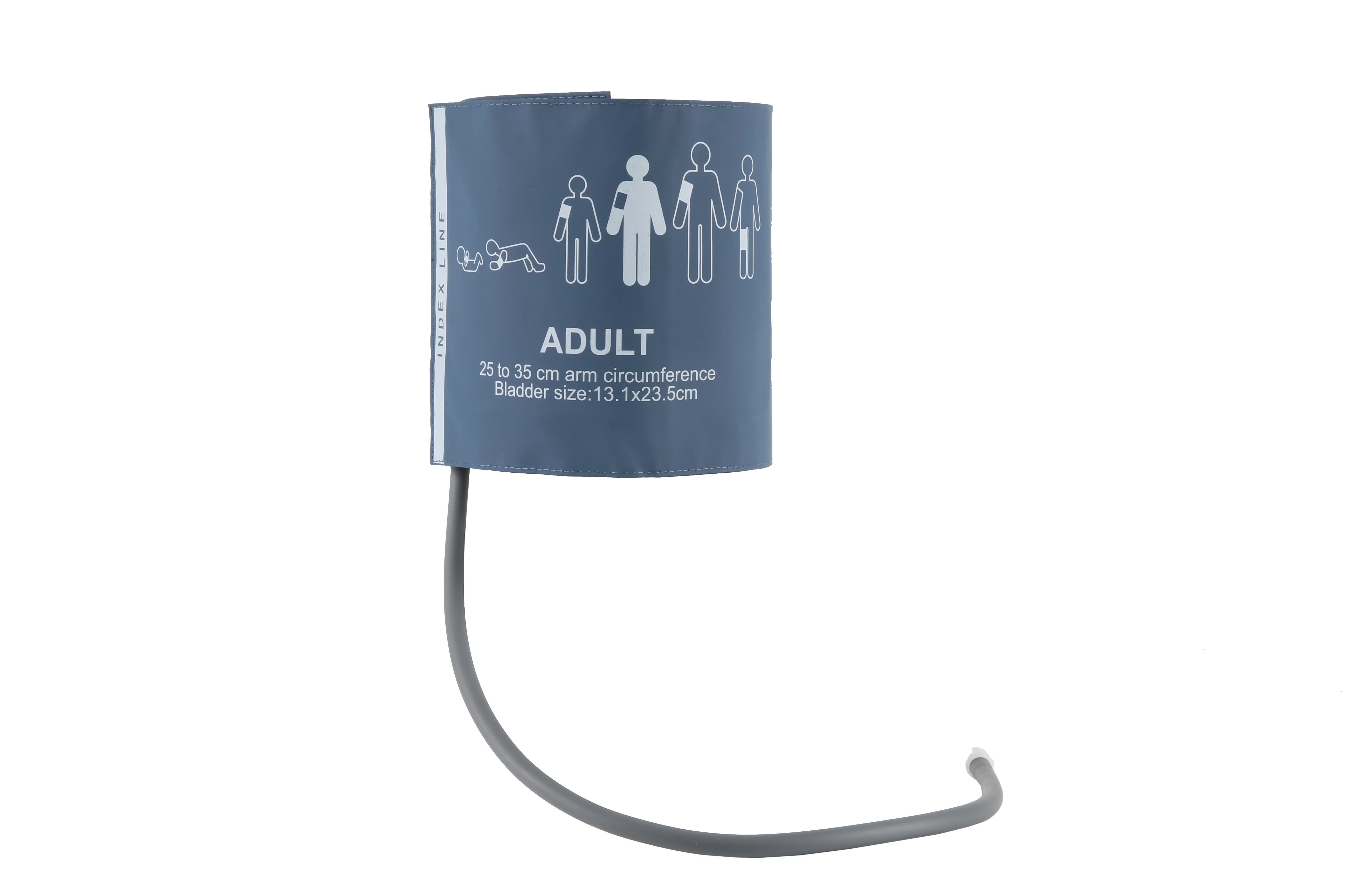 Medical Reusable Adult NIBP Cuff PU material with TPU bladder 13.1x23.5cm, single tubing, arm cir 25-35cm