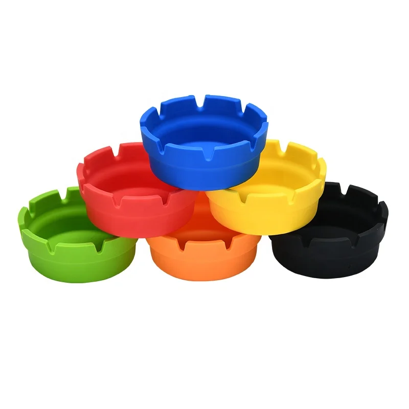Creative Personality High Temperature Resistant Circular Silicone Ashtray Smoking Accessories Household Articles