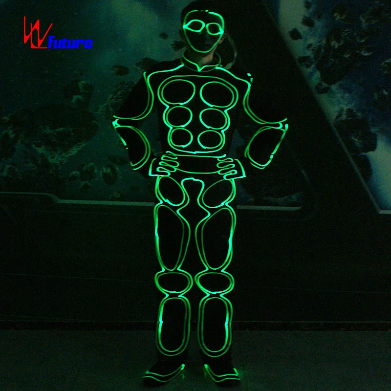 Future new robot diy dance costumes fiber optic leotards clothes headwear led stage Performance Wear