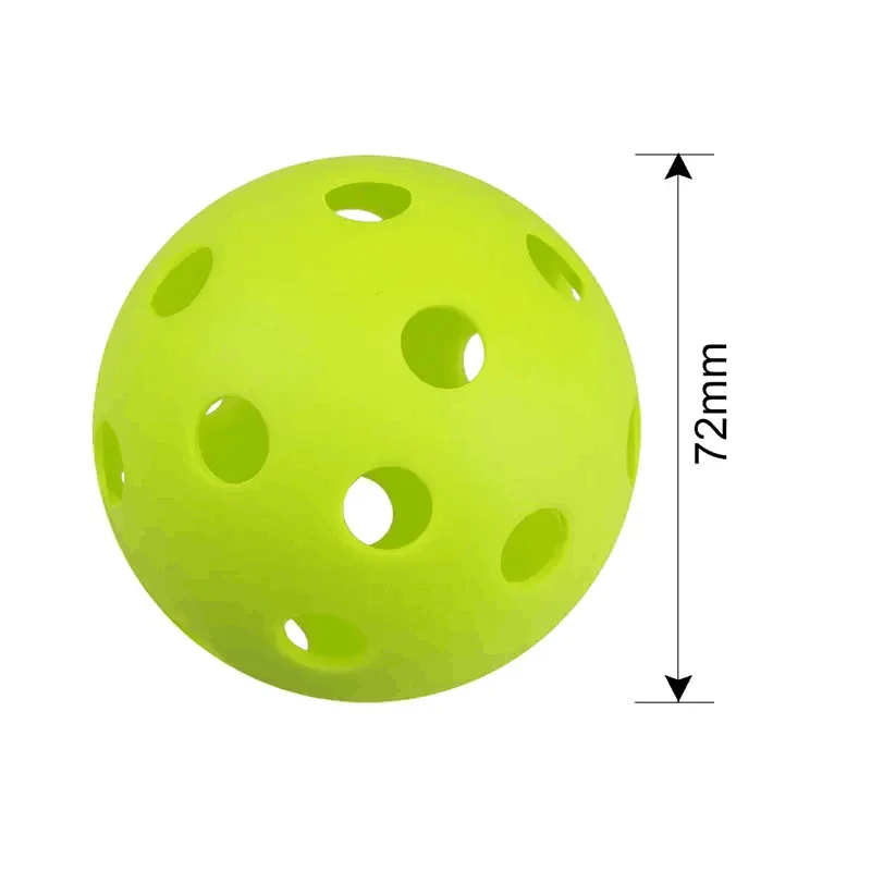 72mm custom pickleball ball Hight Elasticity Hard Plastic Training Practice 26 Holes Indoor Pickleball Balls