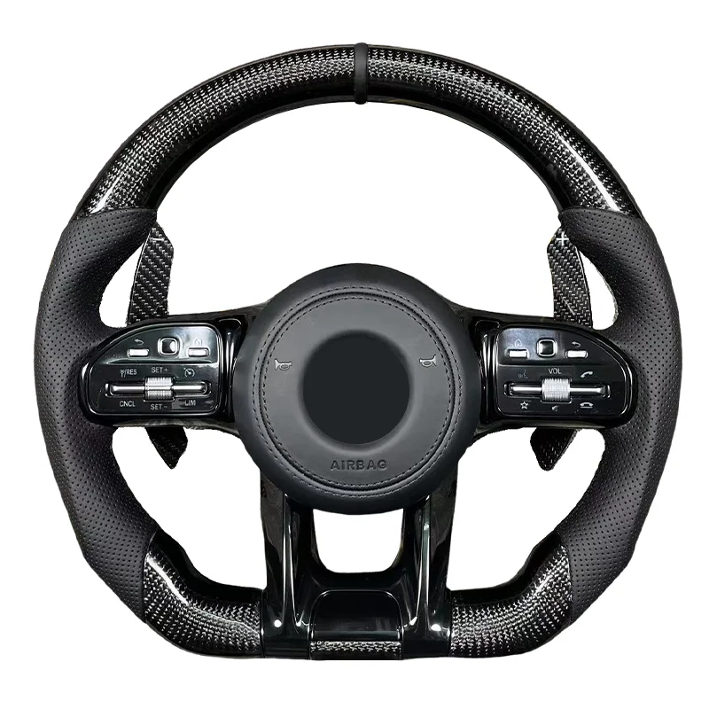 Высокое качество AMG кожа карбоновое Рулевое колесо для Mercedess Benzs W204 W205 W211 W212 W213 W222 A45 C63 gt