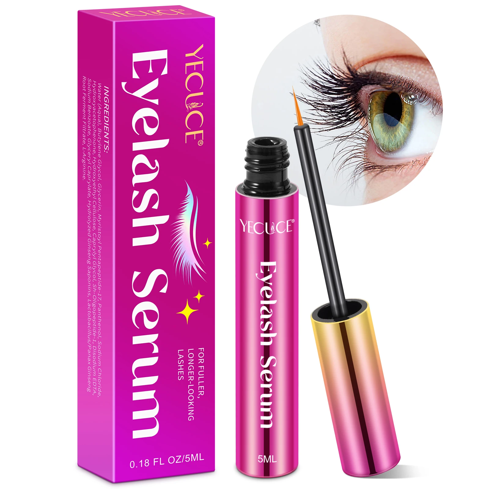 YECUCE Private Label 5ml Lash Enhancing Serum Advanced Longer-Looking Fast Eyebrow and Eyelash Growth Serum