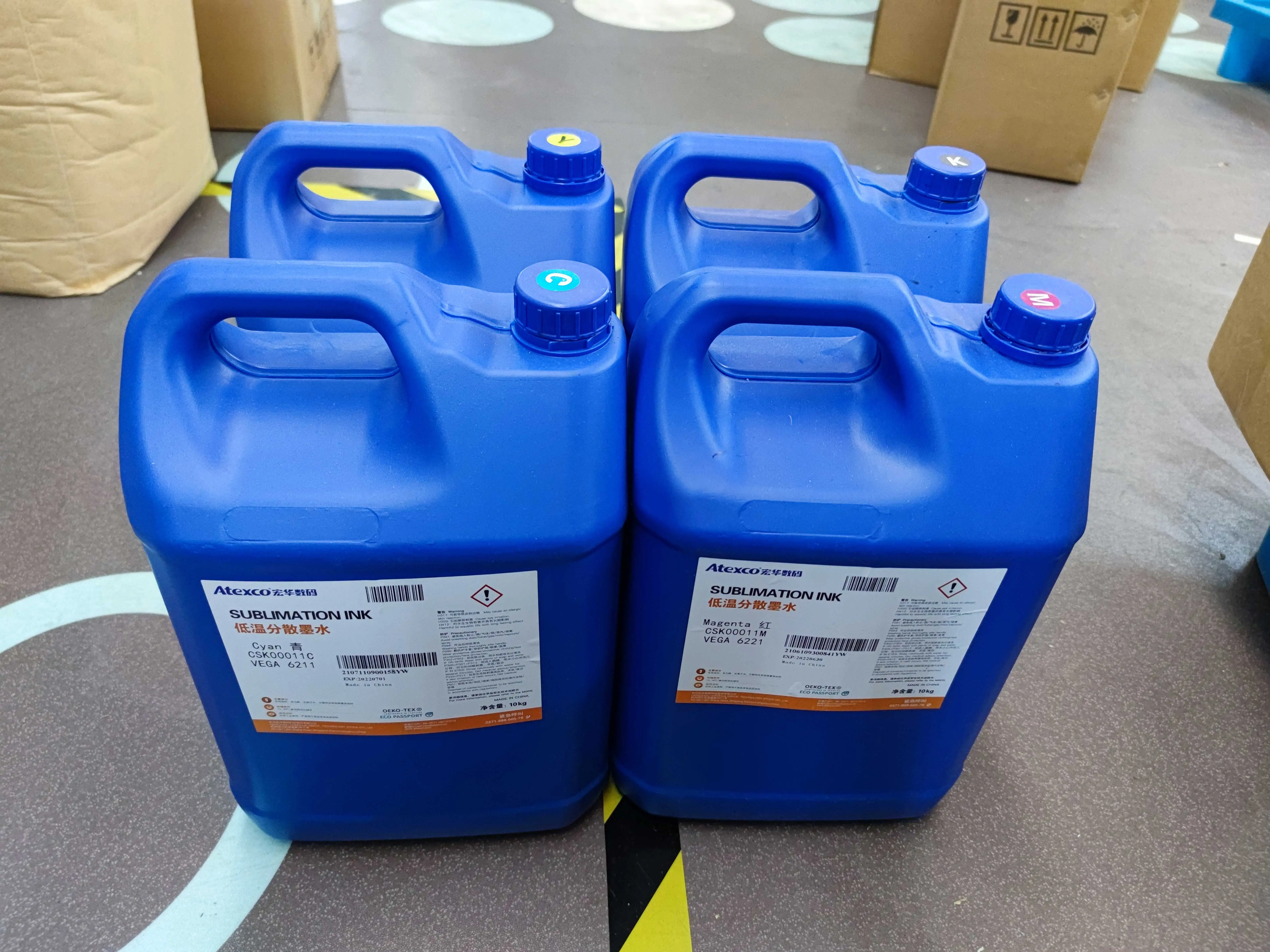 10L big bottle CMYK textile printer sublimation ink for Atexco printer