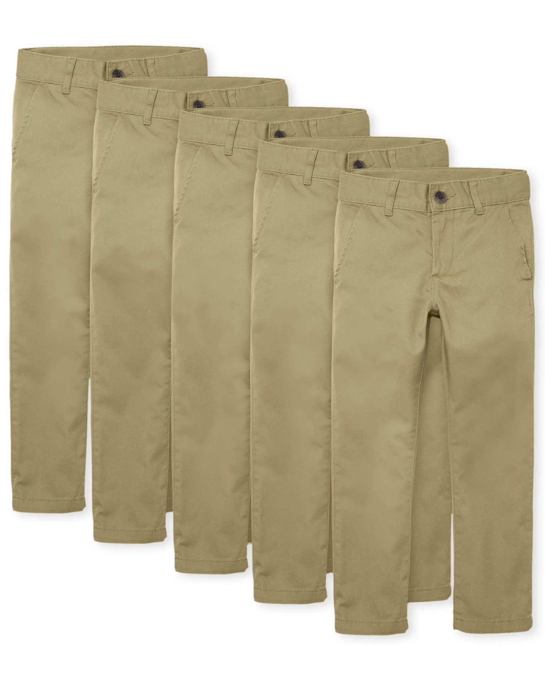 Kids School Uniform Khaki Front Trousers Polyviscose School Uniform Pants School Trousers