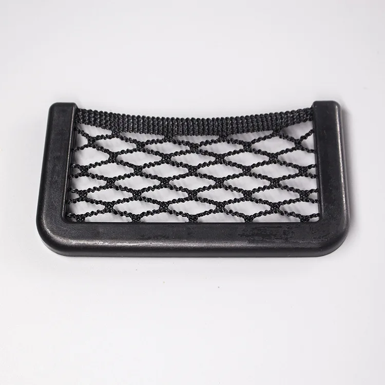 Car Organizer Storage Bag Auto Paste Net Pocket Car Storage Mesh Bag ABS Plastic Frame Nylon Organizer Back Pocket