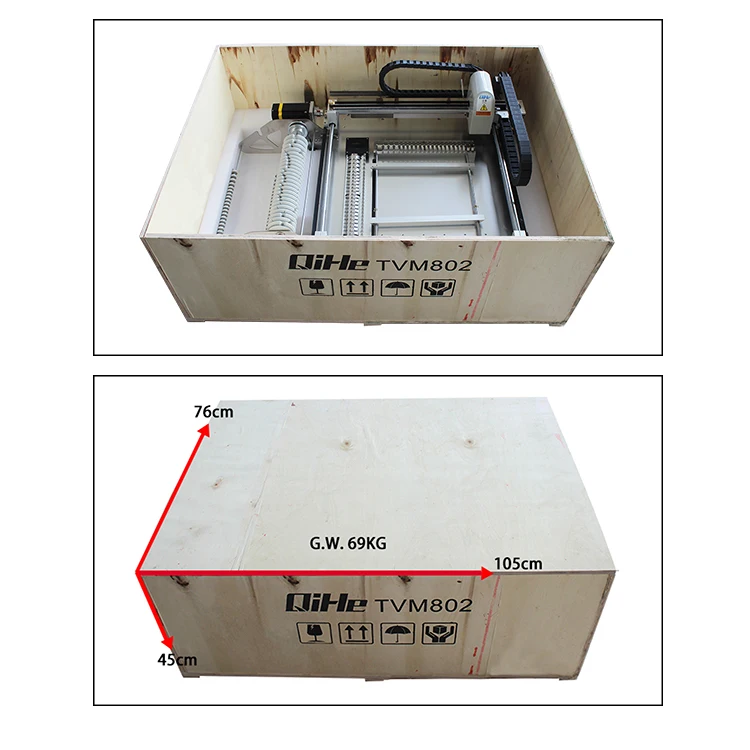Automatic TVM802AX Vision Multifunction Small Pick and Place Machine With 29 Smt Stick Feeders Manual Small PNP Machine