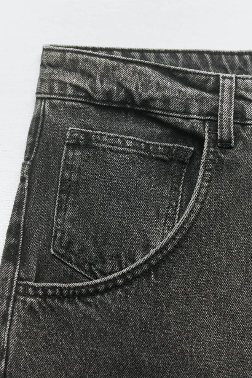 Custom Women High Rise Black Wide Leg Jeans Loose Full Length Straight Jeans Baggy Wide Leg Jeans For Women