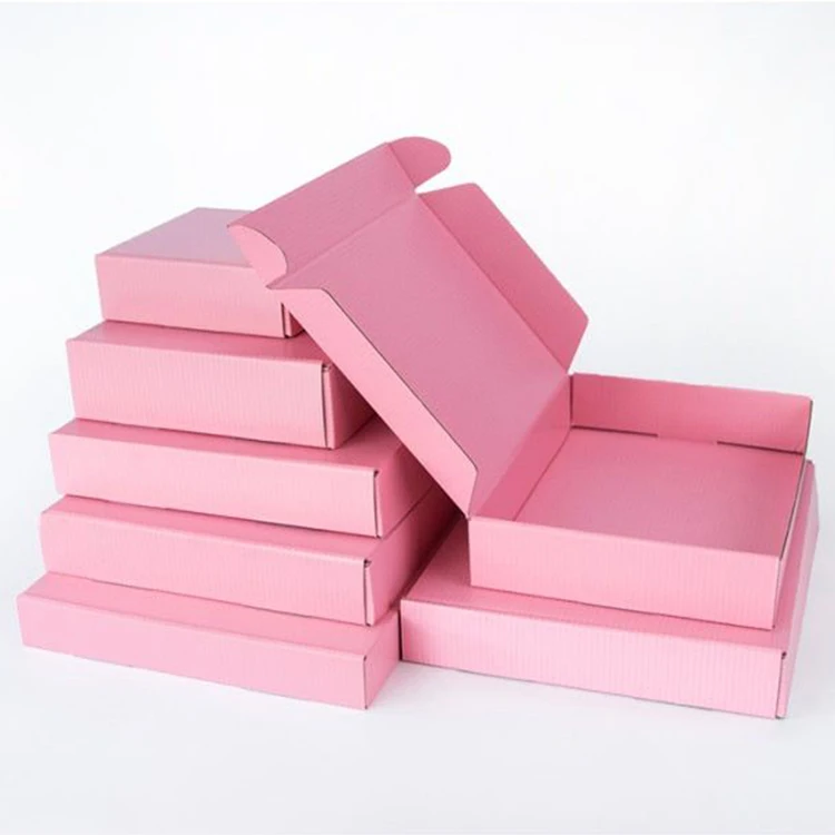 Custom Logo Printed Ear Lock Corrugated Cardboard Paper Packaging Mailer Shipping Box