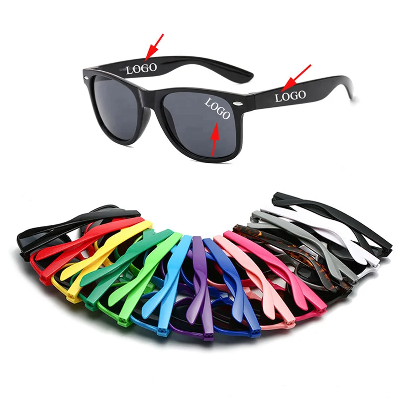 Free sample event festival custom logo wholesale promotional recycled plastic women men sun glasses square cheap sunglasses