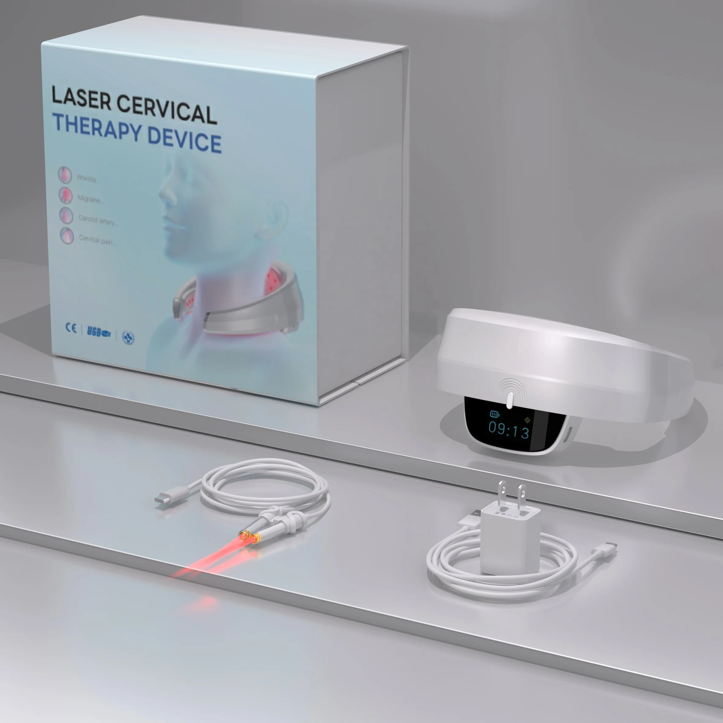 27 diode 650nm laser photobiomodulation rehabilitation equipment low level laser theray blood circulation device for cervical