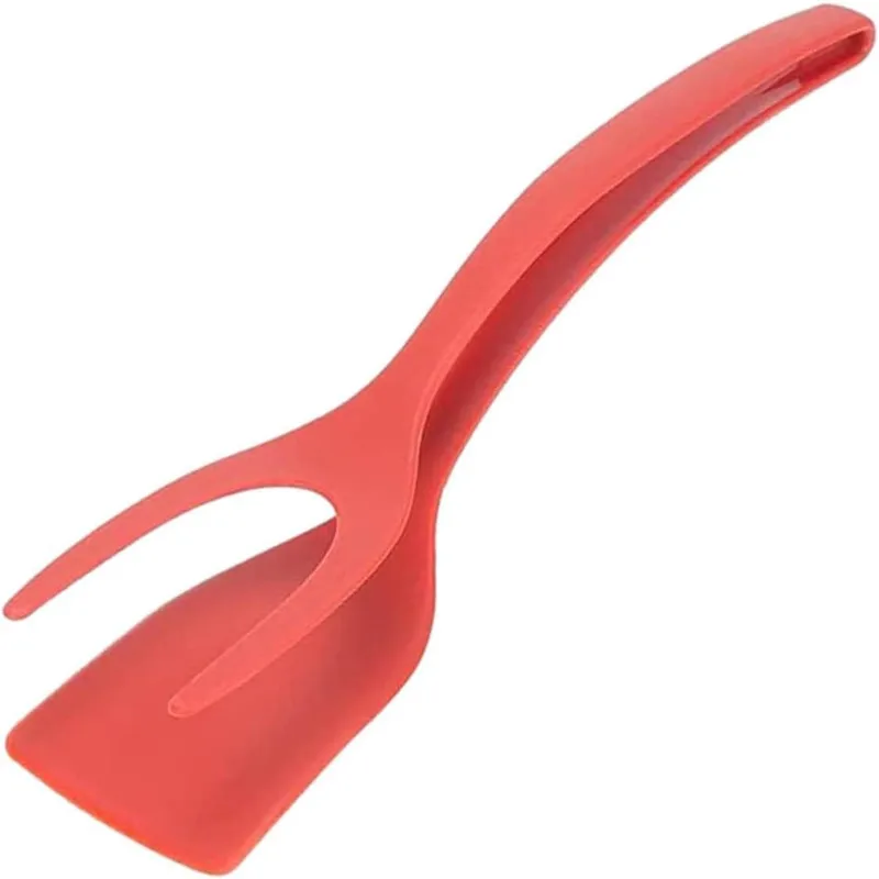 Sustainable Multifunction 2 in 1 Grip Flip Silicone Spatula Kitchen Cooking Tool for Pancake Bread Egg Flipper Barbecue Tongs