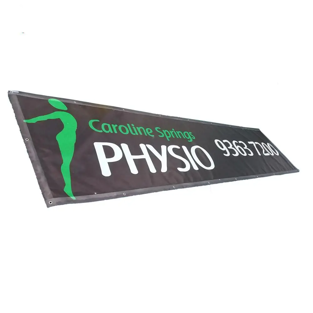 custom scrolling flex advertising hang vinyl scrim mesh fence banner with optional pvc vinyl