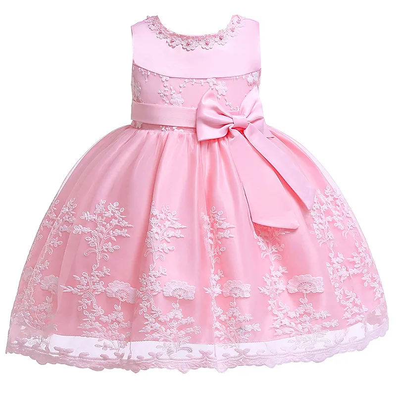 Latest Boutique European Fashion Little Girl First Birthday Communion Wedding Baby Girl Dress Party