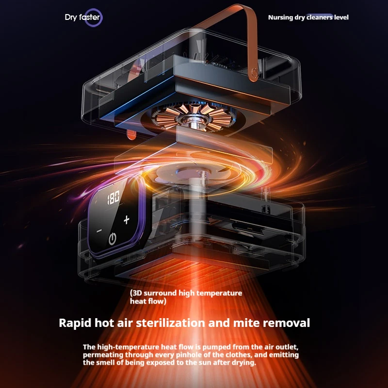 Folded Electric Clothes Dryer Smart Drying Rack Hang Dryer Machine Portable Travel Warm Air Dryer With Timing For Home