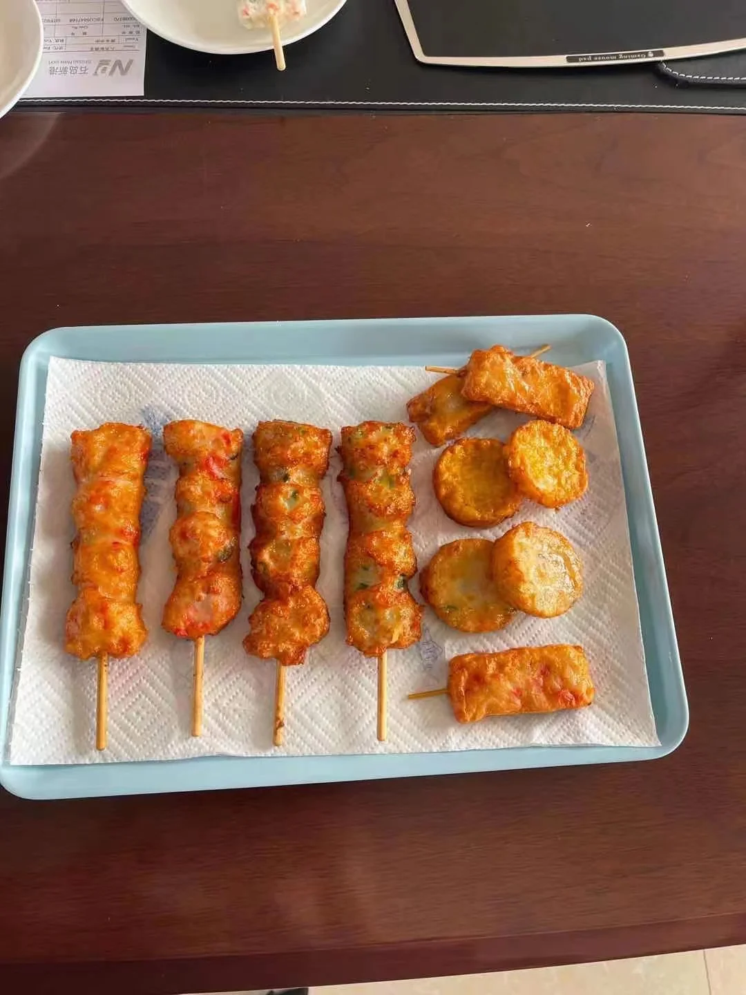 Good quality frozen squid surimi skewer with red ginger