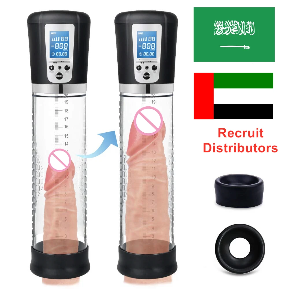 Rechargeable Penis Pump with LCD Automatic Penis Enlargement Male Enhancement Electric vacuum penis pump