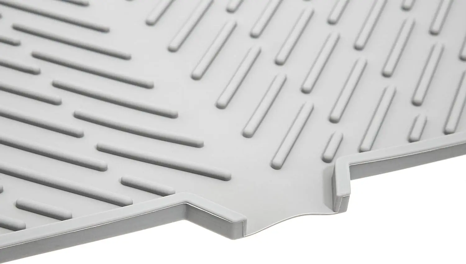 Sturdy Compact Easy Clean Tray Protects Surfaces from Water Build-Up Hygienic Silicone Dish Drying Mat with Built-in Drain Lip