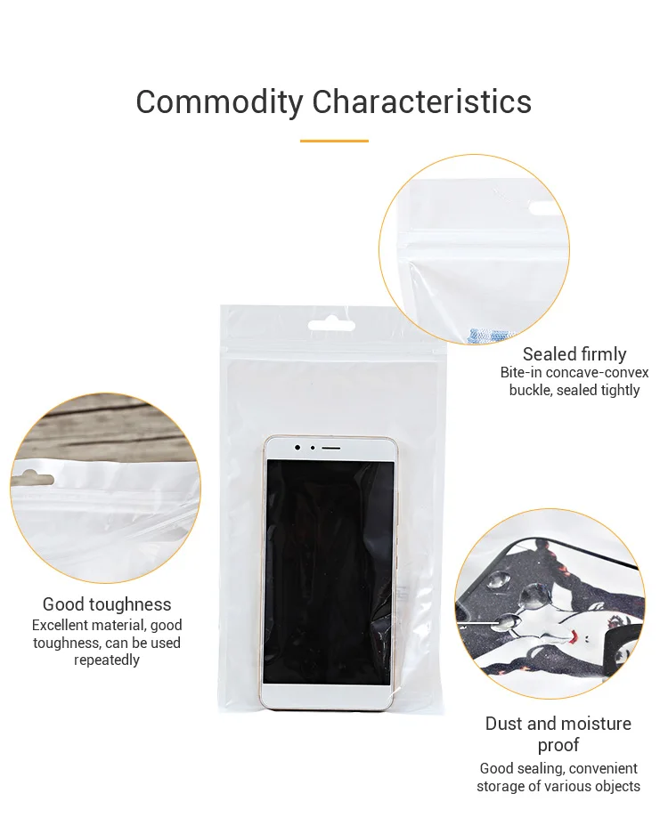 Wholesale Custom Printed Logo 3C Accessories Earphone Jewelry Packaging Bag Mobile Phone Case Packaging Bag