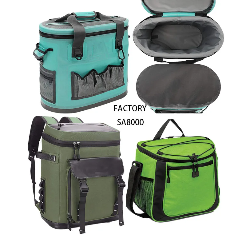 portable Collapsible Cooler bag soft sided cooler backpack TPU Leakproof Insulated cooler bag cool box Outdoor Camping Fishing 7