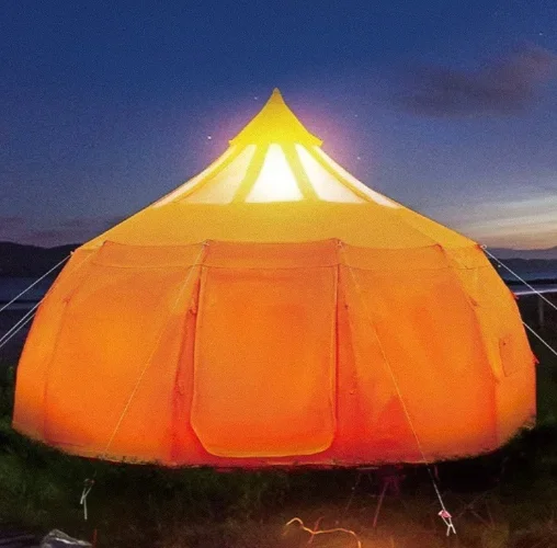 5M/900D Oxford Fabric Tent 4 Seasons Luxury Large Canvas Teardrop Stargazer Glamping Tent Yurt for Camping Hiking Party