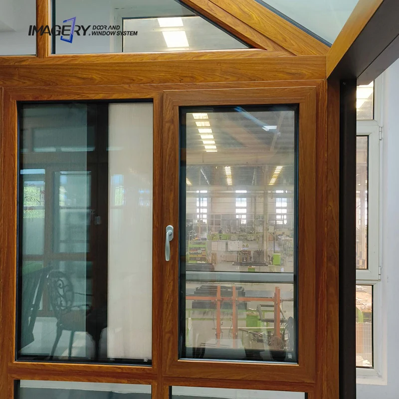 Imagery double glazed tenpered glass casement aluminum window manufacturers black windows for house with screens