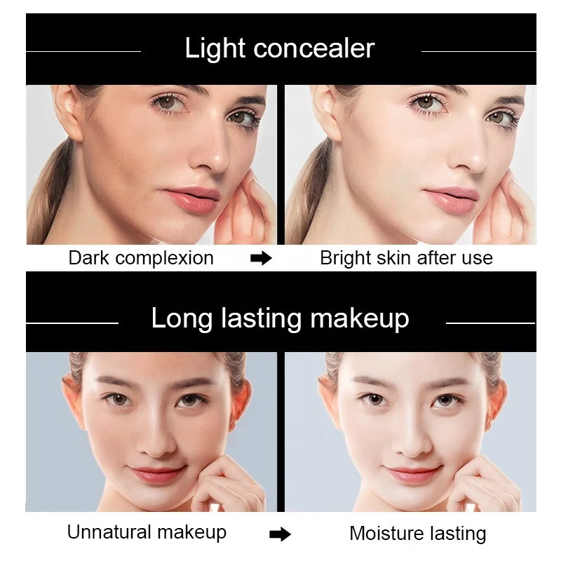 2023 Private Label Moisturizing Long Lasting Waterproof Concealer Trimming Air Cushion CC/BB Cream Foundation