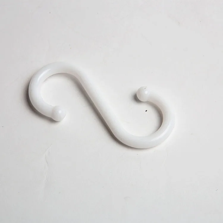 
8cm Plastic S Shape Hooks Hangers Clasp for Home Organization 4PCS 