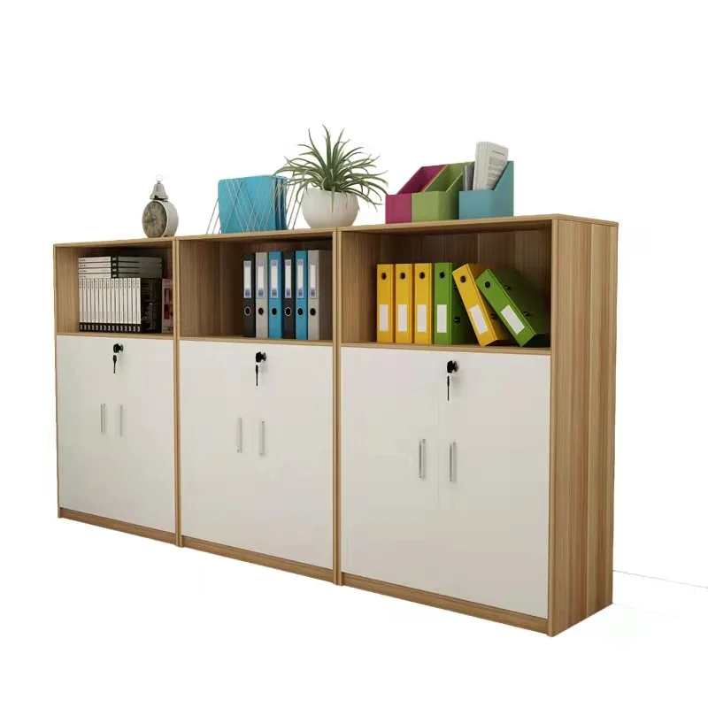 Office filing cabinet storage wooden data printer cabinet file partition side cabinet factory wholesale custom Office locker