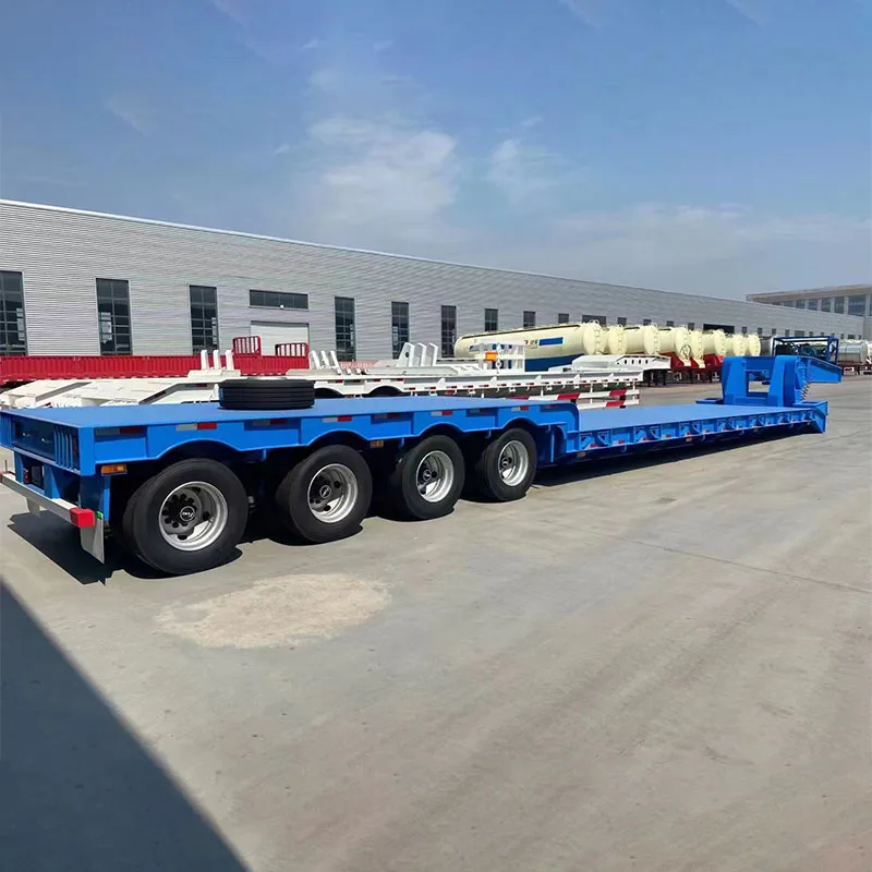 Best Selling 2 Axles 40FT 3 Axle 30 ton flat bed 50 ft tandem bogie 20ft 40ft 60ft low flatbed container semi trailer