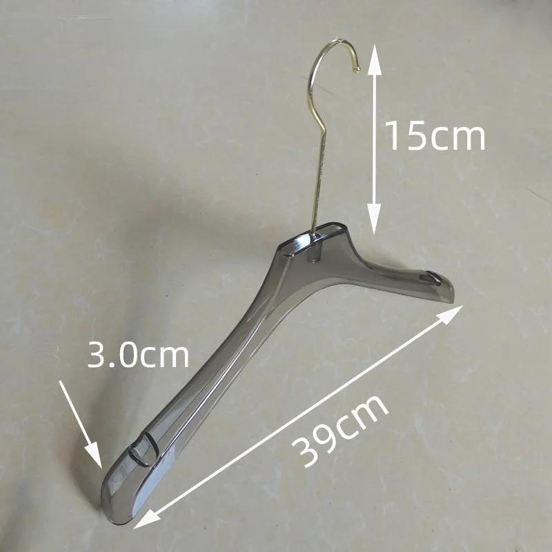 acrylic design hanger dress transparent Mall laundromat laundry hangers custom Grey clear coat Brand clothing store hanger