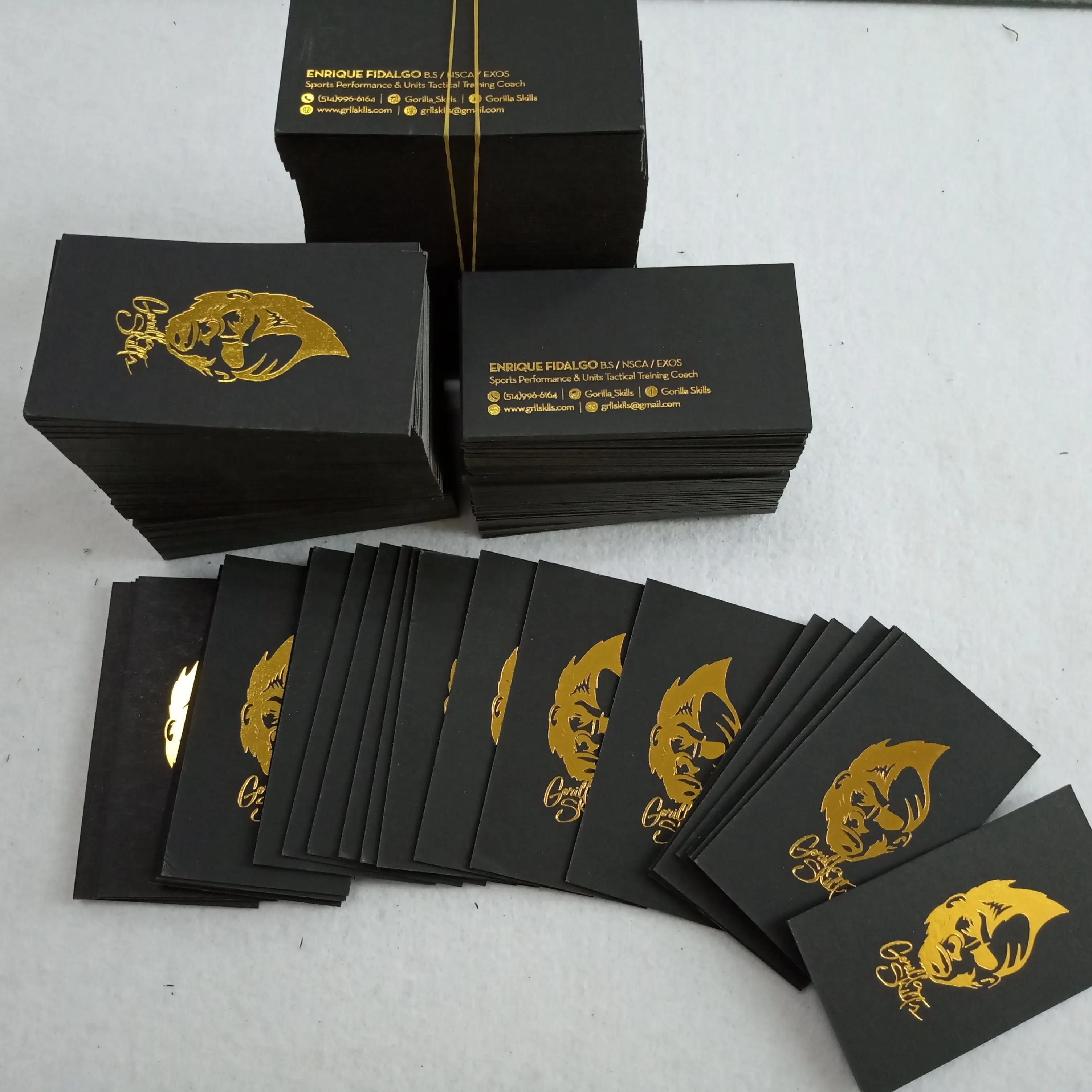 High quality custom printed luxury gold foil embossed hot stamping business card