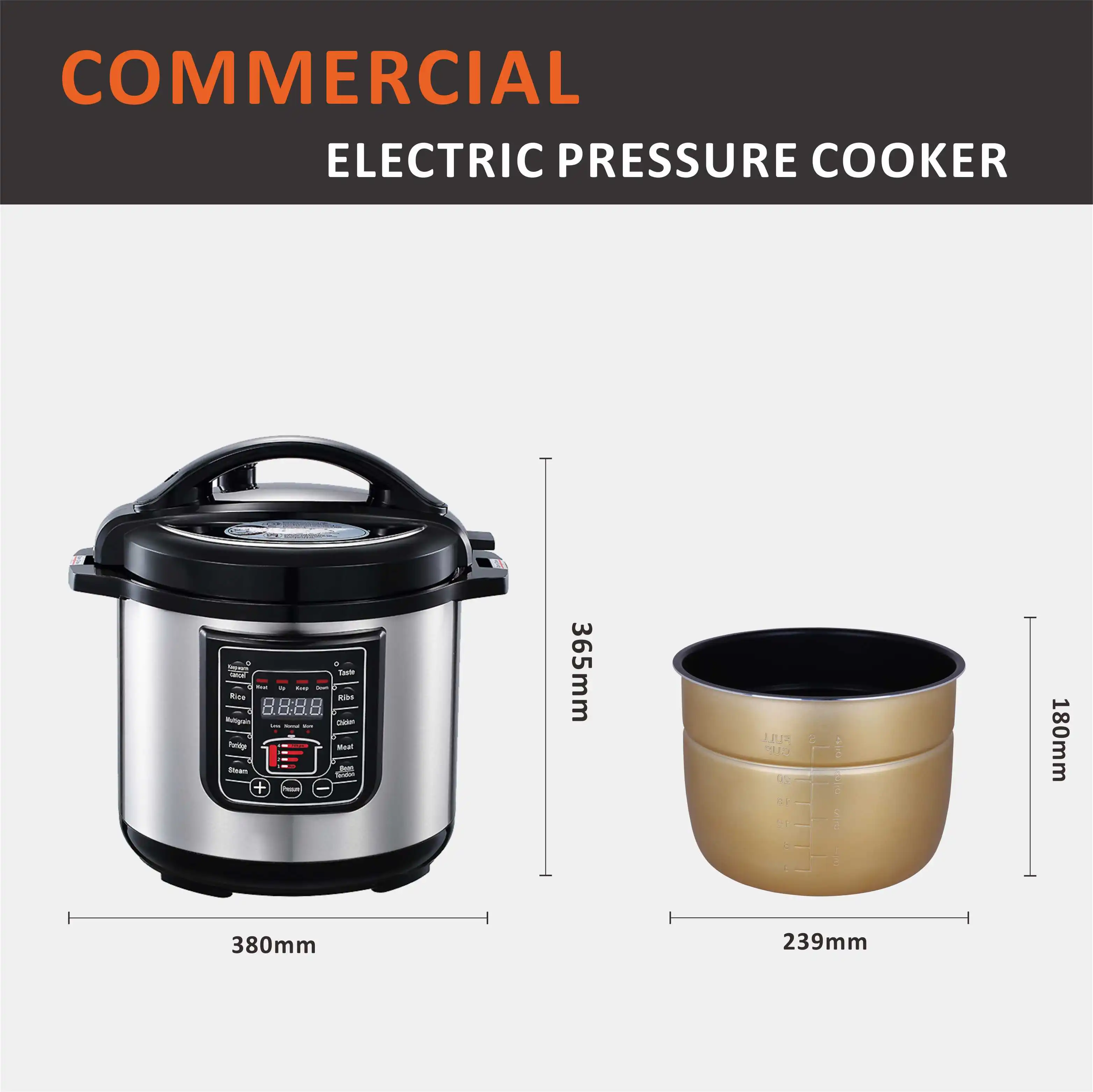 Ewant 8L 240V 1350W 70Kpa Low Price 3 in 1 Digital Non Stick Electric Pressure Cooker stainless steel With Temperature Control