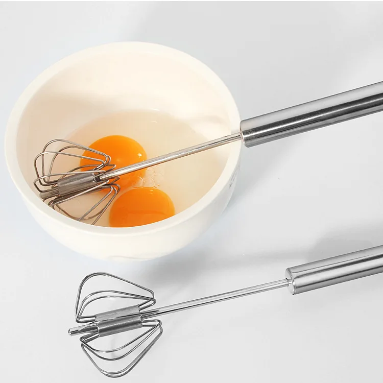 Hand Pressure Semi-automatic Egg Beater Stainless Steel Kitchen Accessories Tools Self Turning Cream Utensils Whisk Manual Mixer