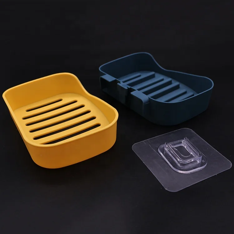 Bathroom wall-mounted plastic automatic drainage soap tray, factory wholesale plastic soap box