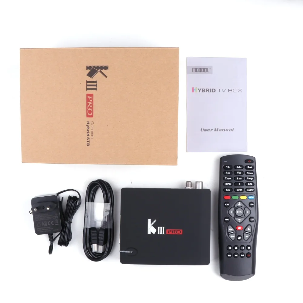  MECOOL KIII PRO 3 ГБ ОЗУ двойной WiFi 1000M 4K S912 Восьмиядерный S2 T2 комбинированный ТВ приставка спутниковый