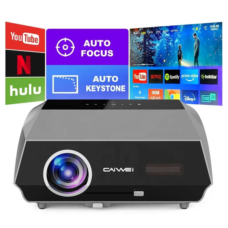 caiwei New A10Q 4K Smart Projector Android 9 5G WIFI LED Video Full HD 1080P Home Theater Projector 4K Projectors