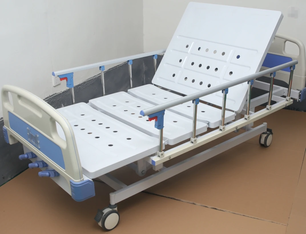 ABS bedhead iron frame two function manual crank hospital bed direct factory in hengshui city with cheap price