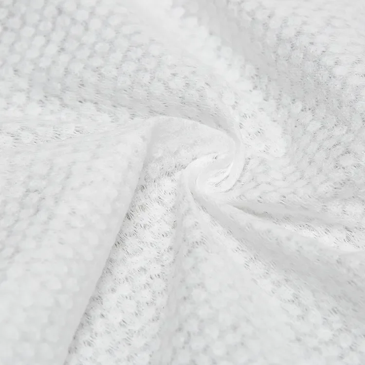 Factory Embossed or Plain 50% polyester 50% viscose spunlace nonwoven fabric used wet tissue
