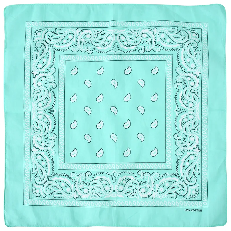 High Quality Colourful 100% Cotton Multifunction Custom Sports Cycling Bandana Scarf Double Sided Printed Square Paisley Turban