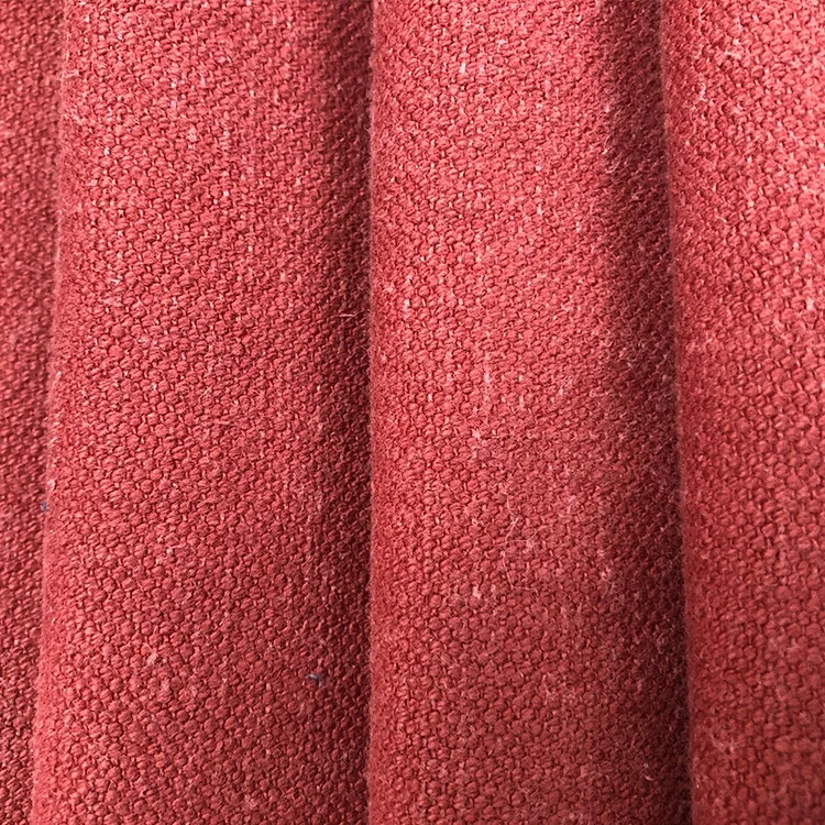 400GSM 70% cotton 30% linen blend woven plain solid color printed cotton linen fabric thick sofa fabric