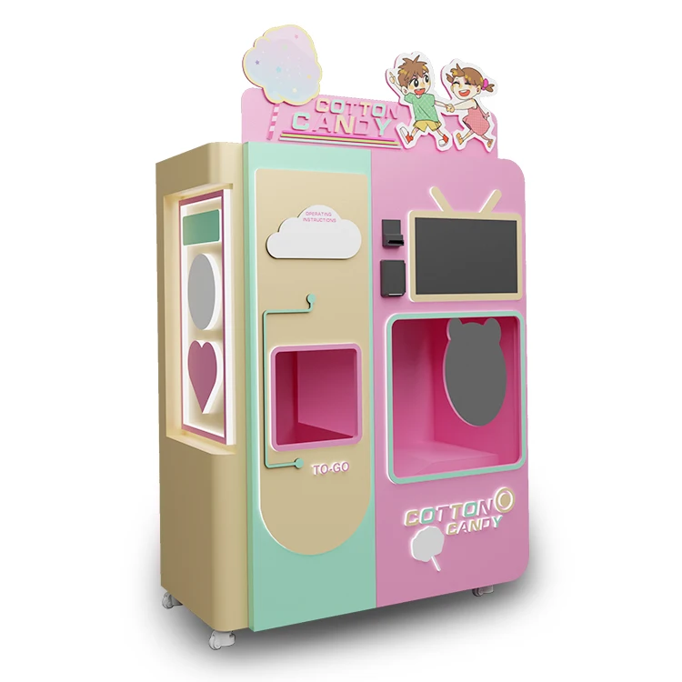 Professional High Profit Sweet Cotton Candy Sugar Robot Automatic Sugar Cotton Candy Commercial Dispenser Vending Machines