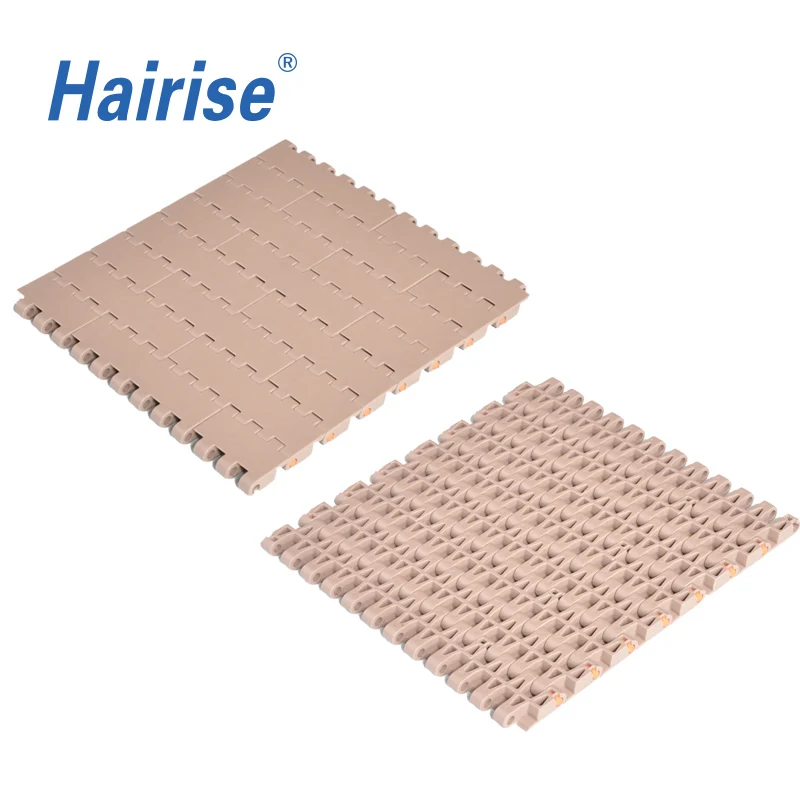 Hairise 2520 Plastic Flat Top Modular Belt with Baffle and  Sidewall for Inclined Conveyor System